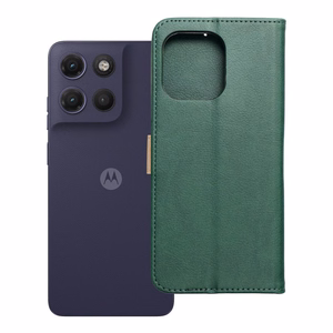 Klappümbris Motorola G17 Split Book, roheline ja kuldne