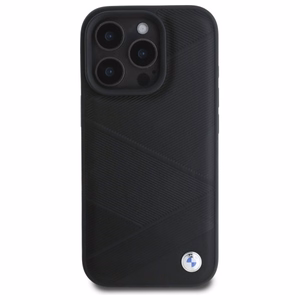 BMW Sign Leather Crossing Lines Pattern iPhone 16 Pro Max Ümbris - must