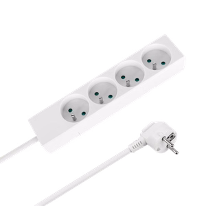 Rebel Prantsuse tüüpi pikendusjuhe, 4 pesa, 5 m, lülitita, 3 x 1,5 mm, valge