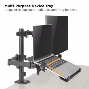 17"-32" Monitor Arm koos 10”-15.6” Laptop Tray