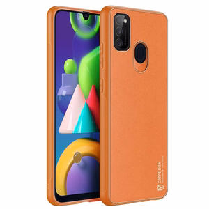 Dux Ducis Yolo elegantne pehme TPU-st ja PU nahast valmistatud ümbris Samsung Galaxy M30s oranžile mudelile