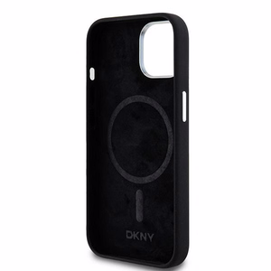 DKNY DKHMP15SSMCHLK iPhone 15 / 14 / 136.1" must ümbris Liquid Silicone Small Metal Logo MagSafe