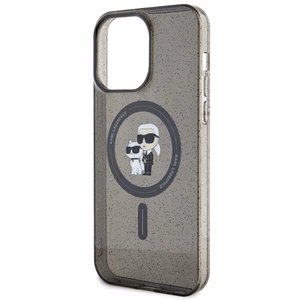 KARL LAGERFELD ümbris jaoks IPHONE 15 Pro Max KLHMP15XHGKCNOK (Glitter + MAG) must