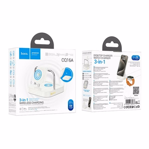 Wireles charger Hoco 3in1 3A 5W compatible with Apple Watch CQ16A milky white