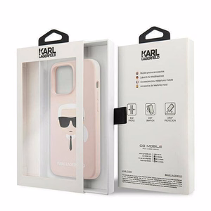 KARL LAGERFELD ümbris jaoks IPHONE 13 Pro KLHCP13LSLKHLP (Silicone K. Head) light roosa
