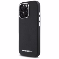 Karl Lagerfeld Saffiano Full Wrapped Elongated Metal Logo MagSafe Ümbris jaoks iPhone 16 Pro Max - must