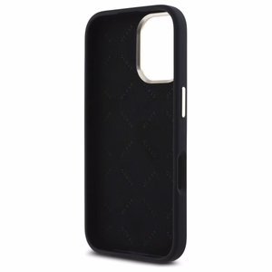 Guess Silicone Script Metal Logo & Frame Ümbris jaoks iPhone 16 Plus - must