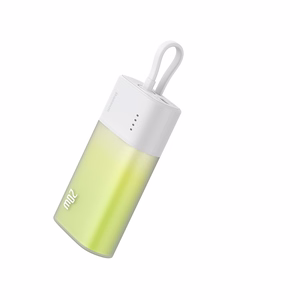 Baseus Popsicle 5200mAh 20W Powerbank sisseehitatud Lightning kaabliga (+ valge Baseus Simple USB-C - USB-C 60W/20V/3A/30cm kaabel) - valge-roheline