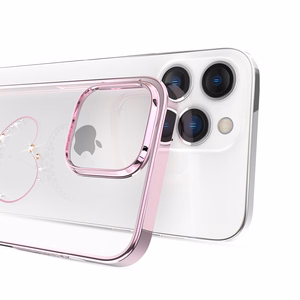Swarovski kristallidega silikoonist ümbris Kingxbar Wish Series iPhone 14 Plus'ile - roosa