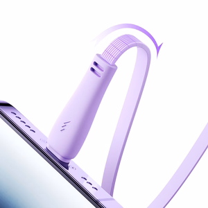 Joyroom Colorful Series S-A40 выдвижной кабель 3 в 1 USB-A - USB-C Lightning Micro USB 1м - фиолетовый