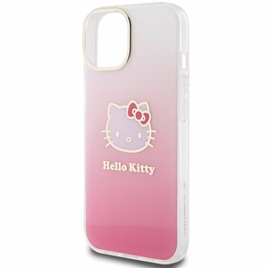 Hello Kitty IML Gradient Electrop Kitty Head ümbris jaoks iPhone 15 - roosa