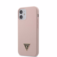 Guess GUHCP12SLSTMLP iPhone 12 mini 5.4" heleroosa/heleroosa hardcase Silikoonist kolmnurkne logo