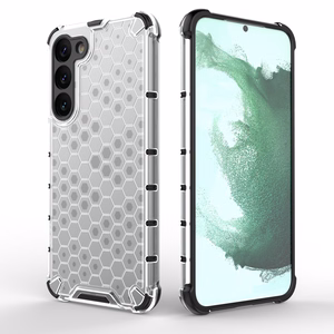 Honeycomb ümbris jaoks Samsung Galaxy S23+ armored hybrid cover läbipaistev