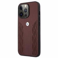 BMW Leather Curve perforeeritud ümbris iPhone 13 Pro / iPhone 13 jaoks - punane