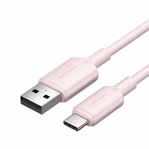 USB 2.0 A to USB-C 3A kaabel Vention CTQPH 2M (roosa)