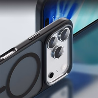 Rock Guard Touch Matte Series Magnetic Ümbris jaoks Iphone 17 Pro Max must (metal lens frame)