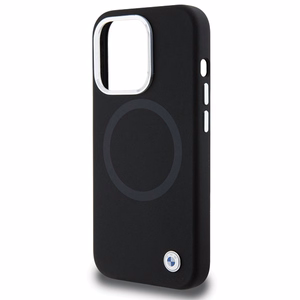 BMW Signature Liquid Silicone MagSafe чехол для iPhone 15 Pro Max - чёрный