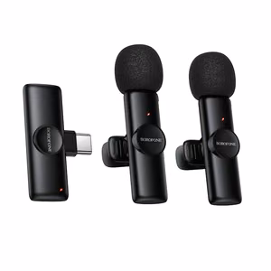 Borofone Lavalier juhtmevaba mikrofon BFK16A Winner Type C must - 2 tk