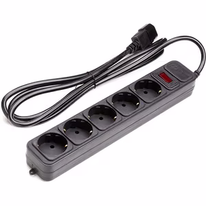 UPS-Rated Extension Cord 2m, 5 sockets, koos switch, must