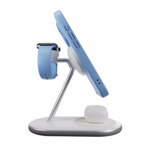 Puro Mag Station Qi2 3-in-1 Wireless Laadija Compatible koos MagSafe - valge