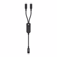 Acefast C5 USB-C - USB-C / USB-C 2in1 100W 480Mb/s kaabel - must