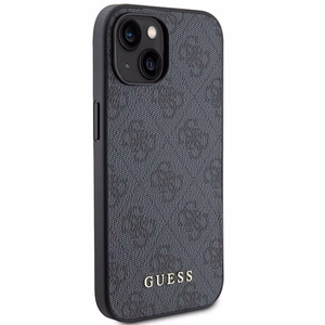 Guess 4G Metal kuldne Logo iPhone 15 Ümbris - hall