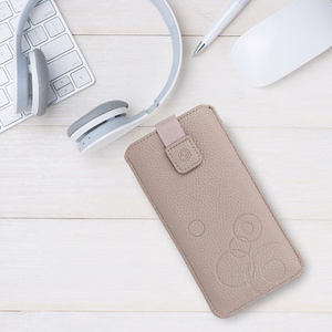 WONDER Deko Pouch Ümbris (Size M) jaoks Iphone 5/Nokia 215 4G/225/5310 2020 cappuccino