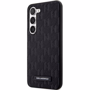 Karl Lagerfeld Saffiano Mono Metal Logo ümbris jaoks Samsung Galaxy S24+ - must