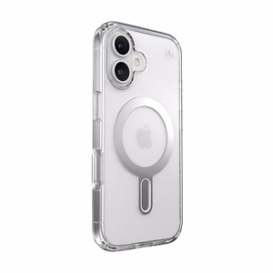 Speck Presidio Perfect-Clear MagSafe'i ja ClickLocki toega ümbris iPhone 16-le, Clear/Chrome