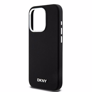 DKNY DKHMP15LSMCHLK iPhone 15 Pro 6.1"must ümbris Liquid Silicone Small Metal Logo MagSafe