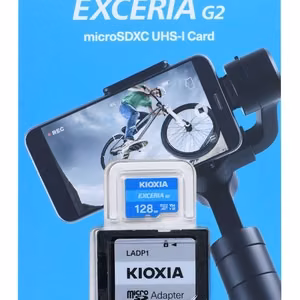 KIOXIA Memory Card 128GB microSD Exceria (gen 2) UHS I U3 V30 with adapter