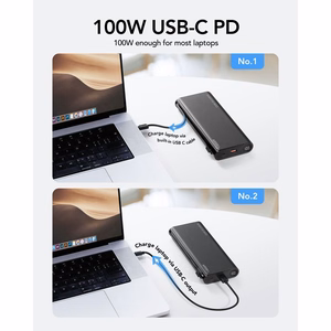 Powerbank Veger TCE130 (W2503) PD 130W 25000 mAh with built-in Type C cables / Lightning black