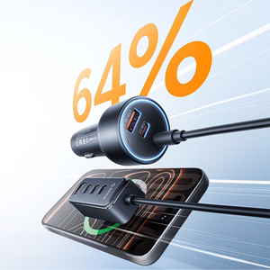 Orico ChargeClip 108W autolaadija 2x USB-A + 4x USB-C klambriga - must