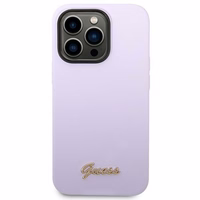 Guess GUHCP14LSLSMU iPhone 14 Pro 6.1" lilla/lilla hard ümbris Silicone Vintage kuldne Logo