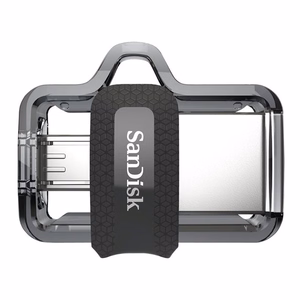 SanDisk 173386 USB mälupulk 128 GB USB Type-A / Micro-USB must, läbipaistev