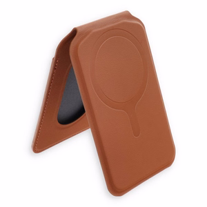 Кожаный кошелек с подставкой, совместимый с MagSafe Satechi Vegan Leather Wallet Stand коричневый