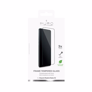 Puro Frame karastatud ekraanikaitseklaas seadmele Xiaomi Redmi Note 10, musta raamiga