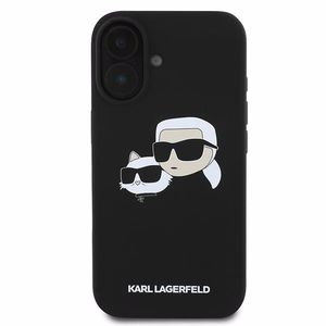Karl Lagerfeld Silicone Ümbris Nauble Heads Print MagSafe jaoks iPhone 16 Plus - Must