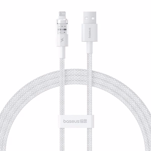 Baseus Gem USB-A kuni Lightning 2.4A kiirlaadimiskaabel 1 m, valge
