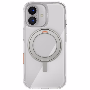 Uniq Swivix ümbris iPhone 17-le 360° pöörleva tugijalaga – läbipaistev