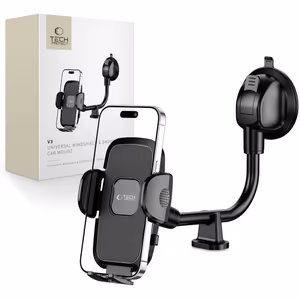 Tech-Protect V3 Long Arm Car Phone Hoidja jaoks Windshield/Cockpit - must