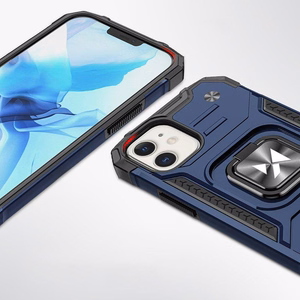 Wozinsky Ring Armor ümbris iPhone 14 Plus'ile soomustatud kate magnetiline hoidja rõngas sinine