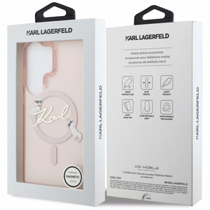 Karl Lagerfeld ümbris IML KC Script MagSafe Samsung Galaxy S26 Ultra jaoks roosa
