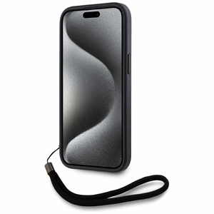 Karl Lagerfeld Saffiano Athleisure Stripes Cord iPhone 15 Ümbris - Punane
