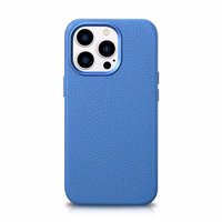 iCarer Litchi Premium nahkkott iPhone 14 Pro Max magnetiline nahkkott MagSafe helesinine (WMI14220712-LB)