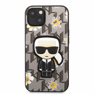 Чехол Karl Lagerfeld Flower Ikonik Karl для iPhone 13 mini — серый