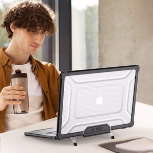 Tech-Protect SmartShell Pro ümbris jaoks MacBook Air 15" 2023-2025 M2 / M3 / M4 - läbipaistev and must