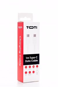 SEEK TOTI Type-C to Type-C, 1m PVC Data Cable 3A, White