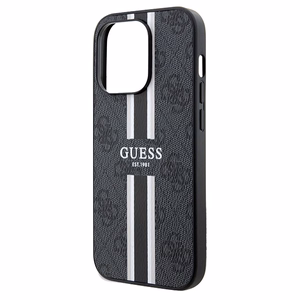Guess 4G Printed Stripes MagSafe чехол для iPhone 15 Pro Max - чёрный