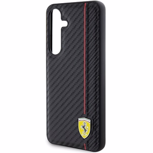 Ferrari Carbon Printed Line ümbris jaoks Samsung Galaxy S24+ - must